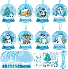 48 Sets Winter Christmas Craft Kit for Kids DIY Winter Polar Ornaments Craft Mak