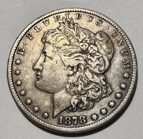 1878-CC Morgan Silver Dollar, First Year-Carson City Mint Issue, XF