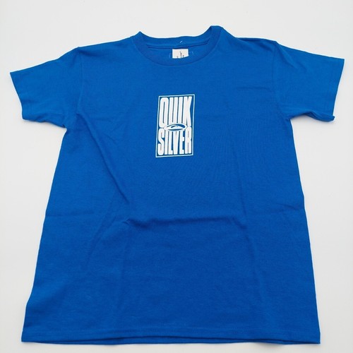 Boys Size L - Quiksilver Blue Short Sleeve Blue Front Logo Tshirt - Picture 3 of 5