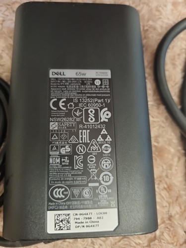 Dell 65W 19.5V 3.34A PSU LA65NM130 0G4X7T Power Supply Tested - Bild 2 von 2
