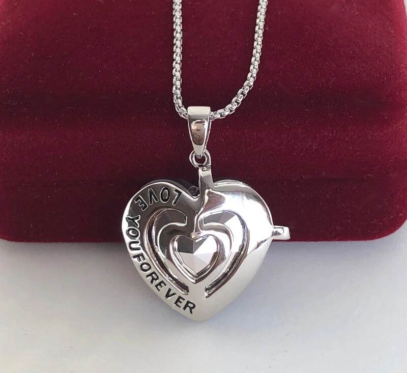 Deluxe Herz Kette LOVE YOU FOREVER Crystal 750er Weißgold 18K vergoldet Etui - Bild 4 von 4