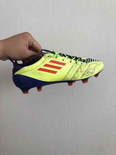 Adidas F50 Adizero Leather Yellow Football Cleats Boots US7 UK6 1/2 EUR40 - Picture 12 of 13