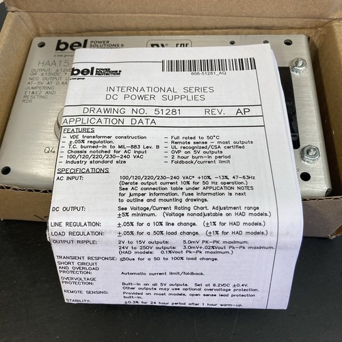Bel HAA15-0.8-AG Alimentatore lineare da AC a DC In:100-240Vac Out:+-15Vdc 0.8A NUOVO - Foto 2 di 2