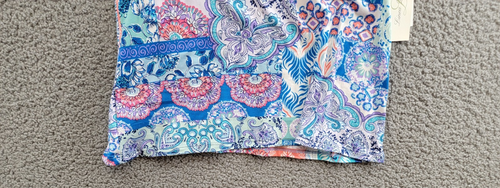 Linea Donatella Pajamas Top Women's S Blue Multi Paisley Print V-Neck Pullover - Picture 4 of 14