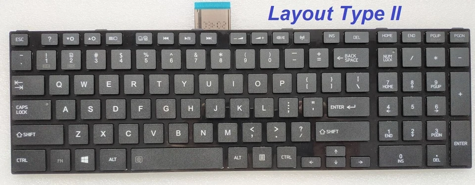 Toshiba Satellite C850 C850D C855 C855D L850 L850D L855 L855D Type I/II Keyboard - Image 4 of 4