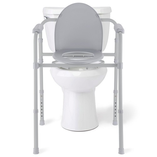 Altus Multifunction Commode Chair Toilet Raised Seat Safety Frame - Grey - Picture 2 of 8