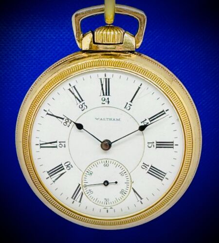 Waltham Crescent Street 19J Railroad Grade FANCY ART DECO Pocket Watch G 1892 NR