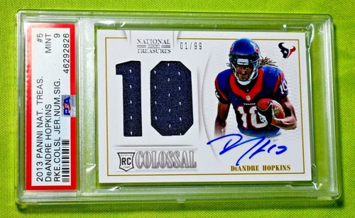 2013 National Treasures DEANDRE HOPKINS RC Rookie RPA Colossal AUTO /99 PSA 9