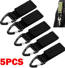 5pcs-Tactical Carabiner Backpack Keychain Buckle Hook Webbing Belt Clip Black