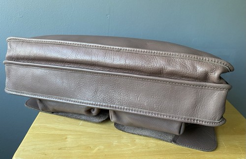 Tramontano Vintage Italian Leather Briefcase Messenger Mauve Italy - Picture 6 of 24