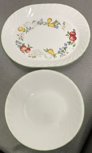 Bol de service Corelle Chutney 8-1/2" et plateau 12-1/4 x 10. EXCELLENT Y5
