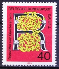 Germany 1973 MNH, Roswitha von Gandersheim Poets and Writers  [HS]