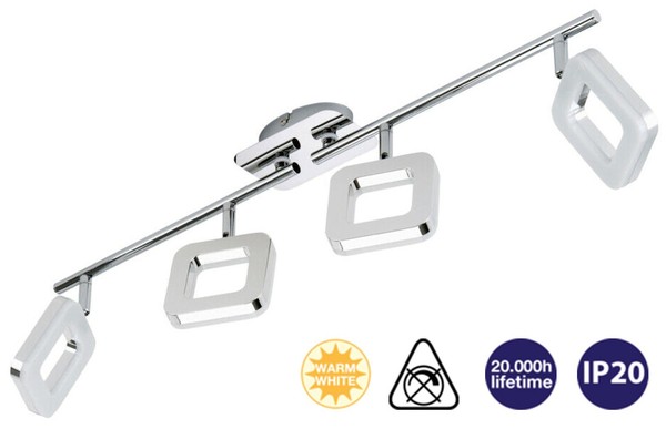 4Fl. Deckenleuchte Deckenlampe Spots Beweglich 16W 1320Lm-image