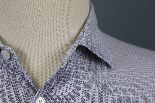 Z Zegna Drop 8 Fit Gray Box Pattern Long Sleeve Button Down Shirt Size 38 / 15 - Picture 7 of 16
