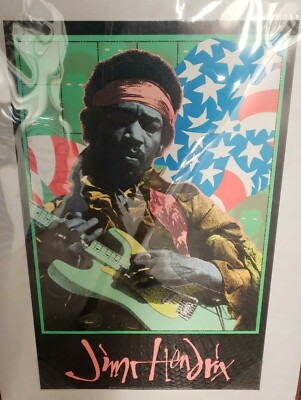 Jimi Hendrix Performance Poster 26.5 x 17.5 Frank Kozik 1995 Mint