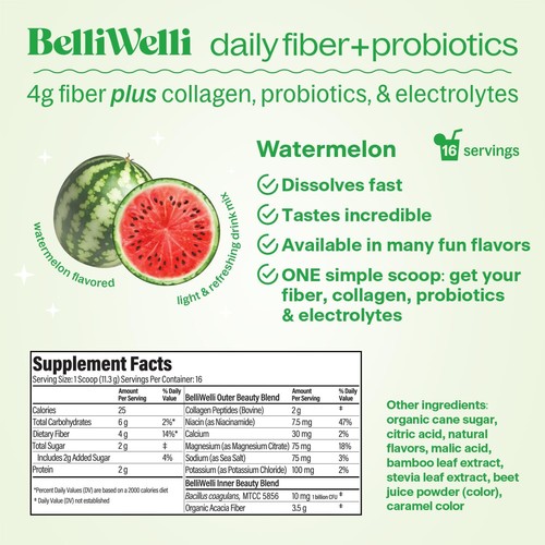 Daily Fiber Supplement Powder with Collagen, Probiotics & Electrolytes | Support - Picture 5 of 6