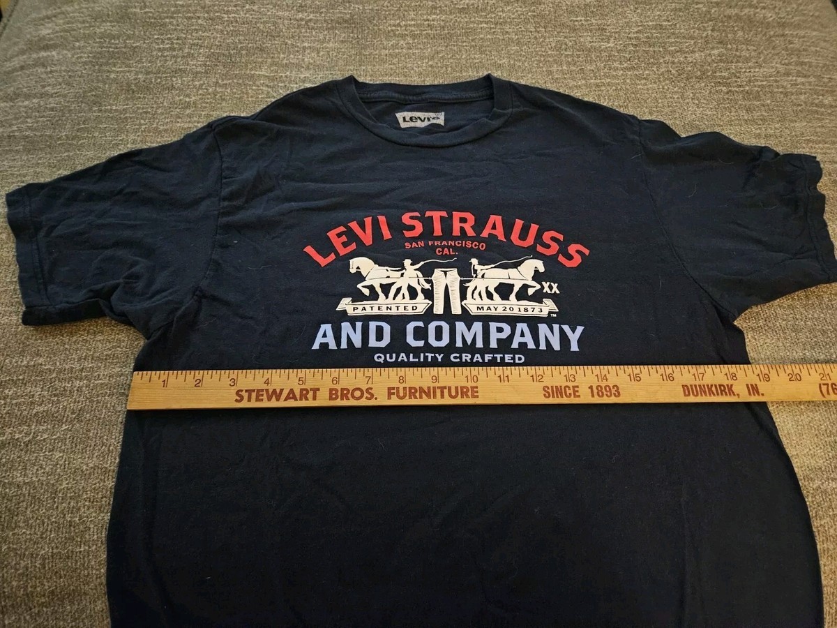 Levi's Levi Strauss & Co Navy Blue Short Sleeve T-Shirt Adult Size