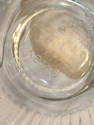 PYREX CLEAR RIBBED NESTING MIXING BOWLS 7401S,7402S,7404S WITH 3 LIDS - Picture 9 of 11