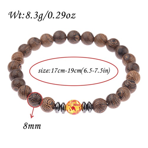 Brazalete elástico de madera con cuentas de Buda multicapa de 8 mm para hombre joyería mujer - Imagen 33 de 68