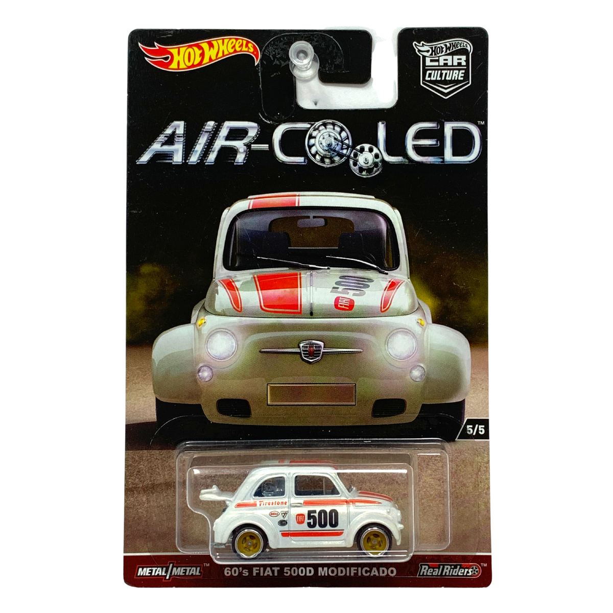 Hot Wheels Air-Cooled 60's Fiat 500D Modificado Real Riders 1:64
