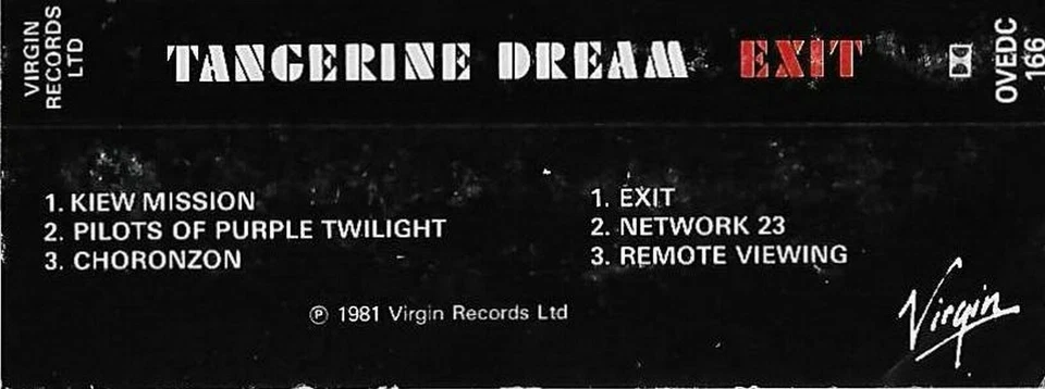 Tangerine Dream ‎Exit CASSETTE ALBUM Electronic Minimal Ambient Berlin School - Image 4 of 4