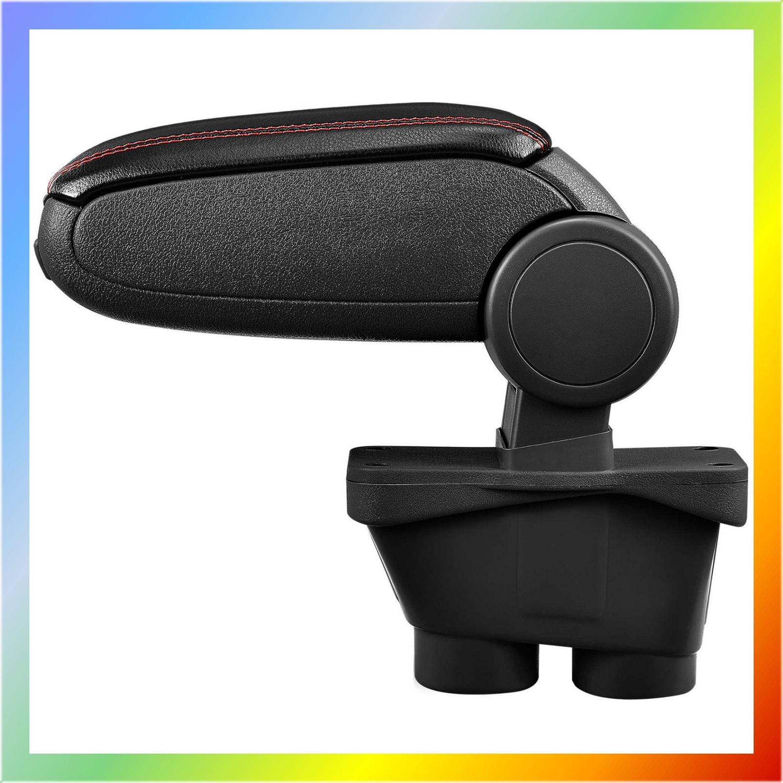 Accoudoir Central Peugeot 208 (2012-2019) en Simili Cuir Noir et Rouge avec Rangement