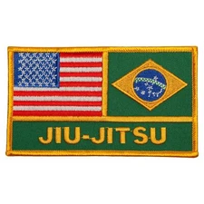 USA/Brazil Jiu-Jitsu Flags Patch Martial Arts Uniform Patch