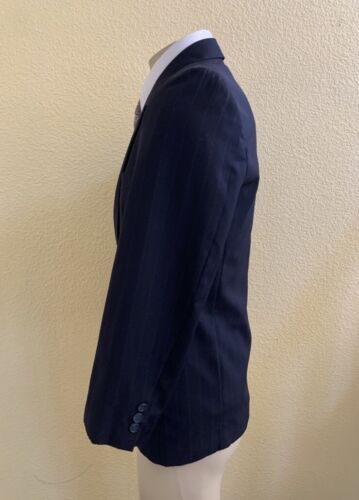 VTG Valentino Uomo I. Magnin Men’s Size 40S Navy Blue Pinstriped Blazer - Picture 4 of 13