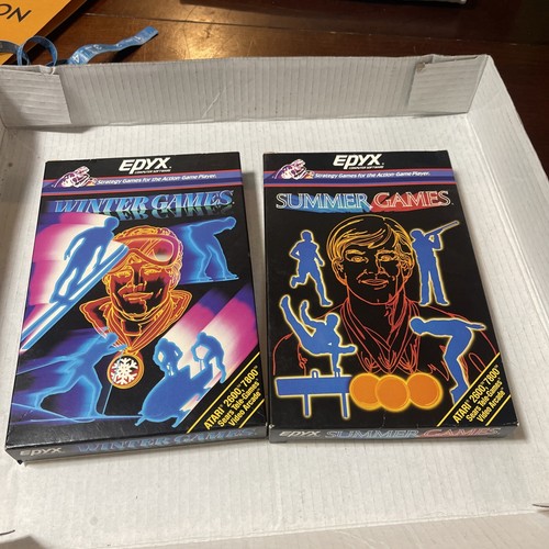 Summer And Winter  Games (Atari 2600, 1984, EPYX) Original Box No Manuel - Afbeelding 3 van 5
