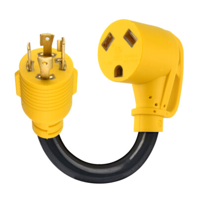 Generator 30 Amp 4 Pole to RV 30 Amp Female 12'' 10AWG/3 Cord - RVA1539 IN