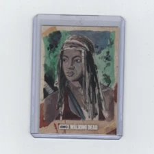 WALKING DEAD SEASON 8 MICHONNE SKETCH CARD BY ARTIST BRENT SCOTCHMER   1/1!