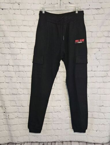 Nwt Full Send Men's Fitness Black Cargo Jogger Drawstring Cargo Pants SZ 2XL