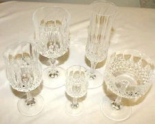 Cristal D'Arques Longchamp Stemware Flute Wine Glass Candlestick Ice Tea Crystal