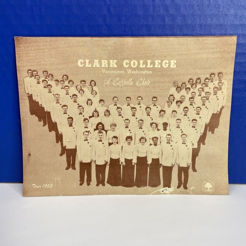 1953 Clark College A Cappella Choir On Tour Program Vancouver Washington - Picture 2 of 6