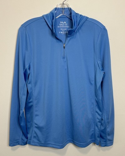 Huk Jacket Womens Medium Blue Hoodie Icon X Hooded Shirt Fishing Outdoors