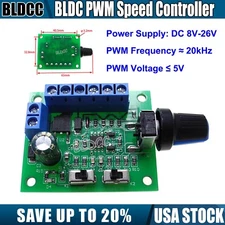 DC 12V/24V High-Frequency 20kHz BLDC PWM Speed Controller 8V-26V Speed Regulator