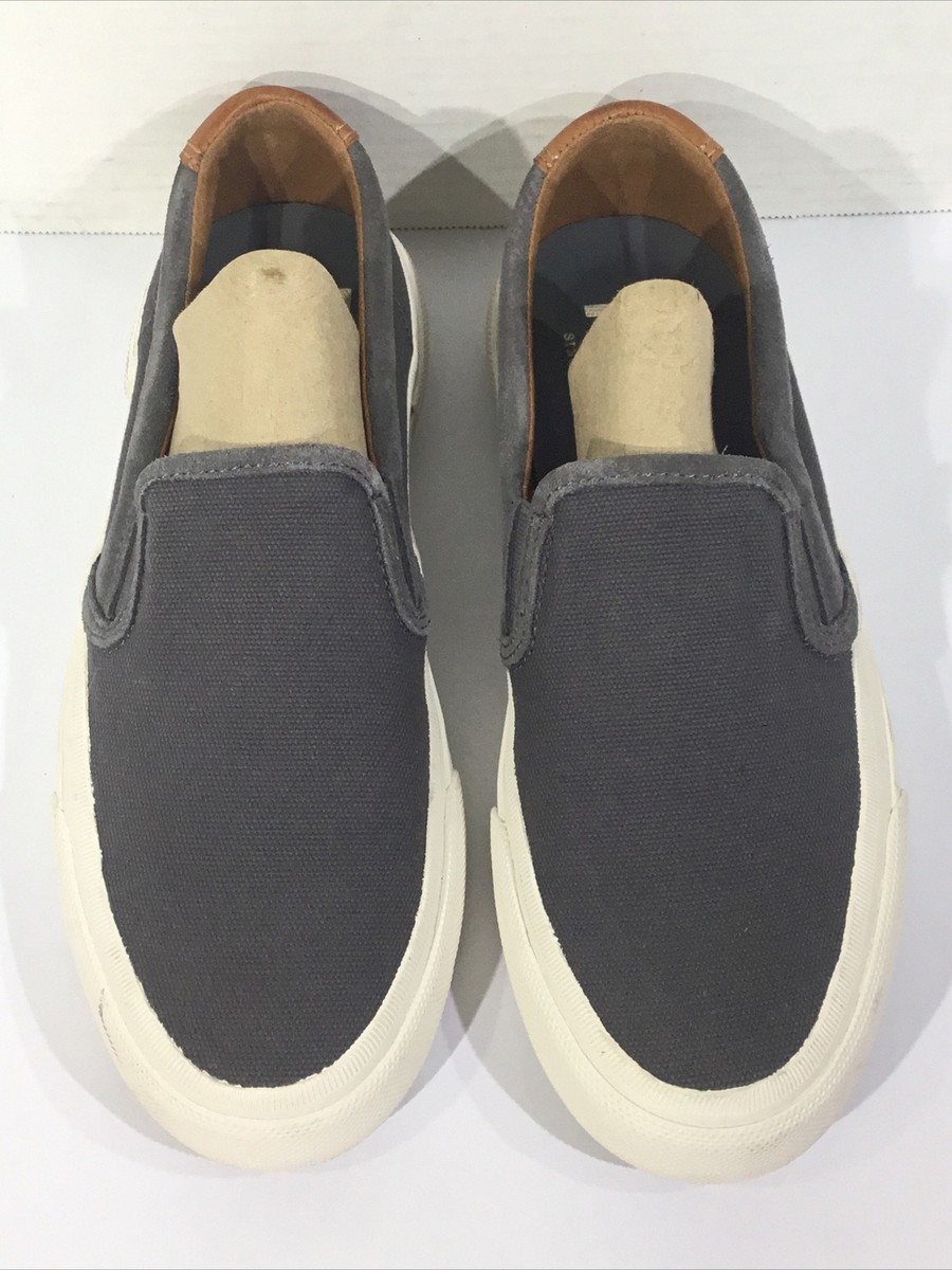Frye Mens Size 8.5 Ludlow Slip On Gray Canvas Casual Loafers 