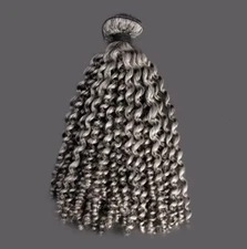Salt and Pepper Color Kinky Curly Hair Bundles 100% Human Hair Weft 100g