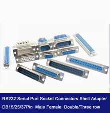 DB15/25/37Pin Male Female RS232 Serial Port Socket Connectors Shell Adapter