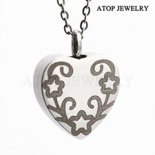 NEW Heart Flower Urn Necklace for Ashes Cremation Jewelry Keepsake With Tool