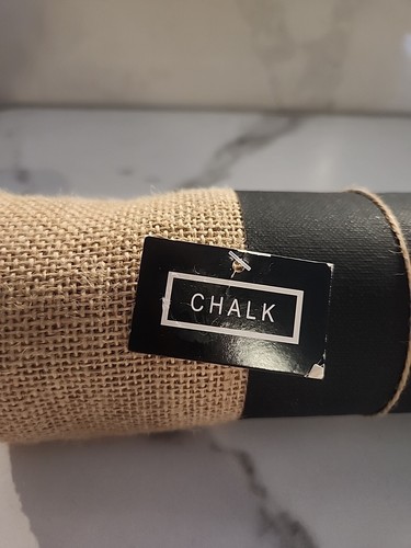 Chalk Burlap Ribbon 12in X 10ft Beige Decoration With Black Stripe - Picture 2 of 12