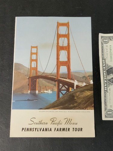 1941 Vintage Southern Pacific Railroad Menü Pennsylvania Farmer Tour Speisewagen - Bild 1 von 5