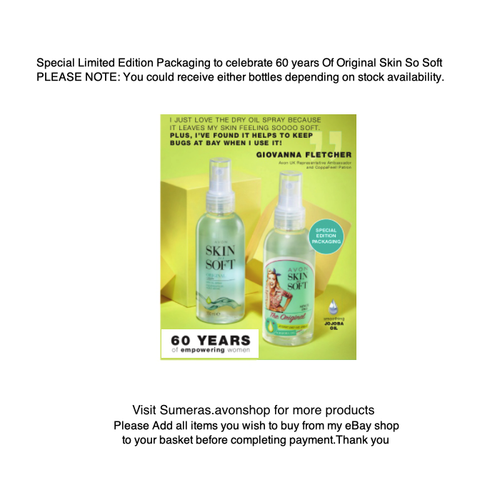 Avon Skin So Soft Original Dry Oil Spray Repels Mosquito Insects Midges