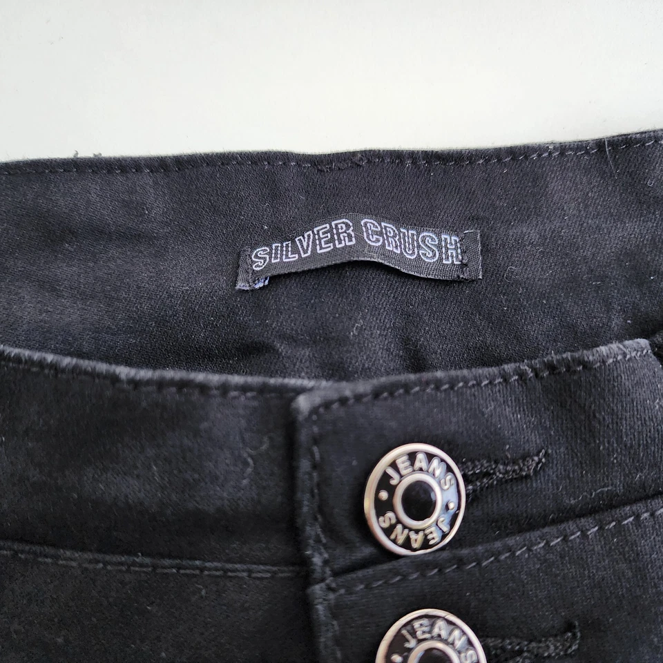 Silver Crush Shorts Women 13 / 31" Waist Black 3-Button High Waist Stretch - Image 2 of 4