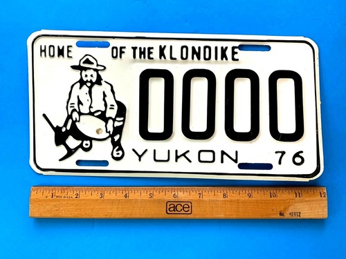 1976 Yukon Nummernschild Autoetikett Kanada 0000 PROBE Klondike Goldbergbau #53 - Bild 7 von 8