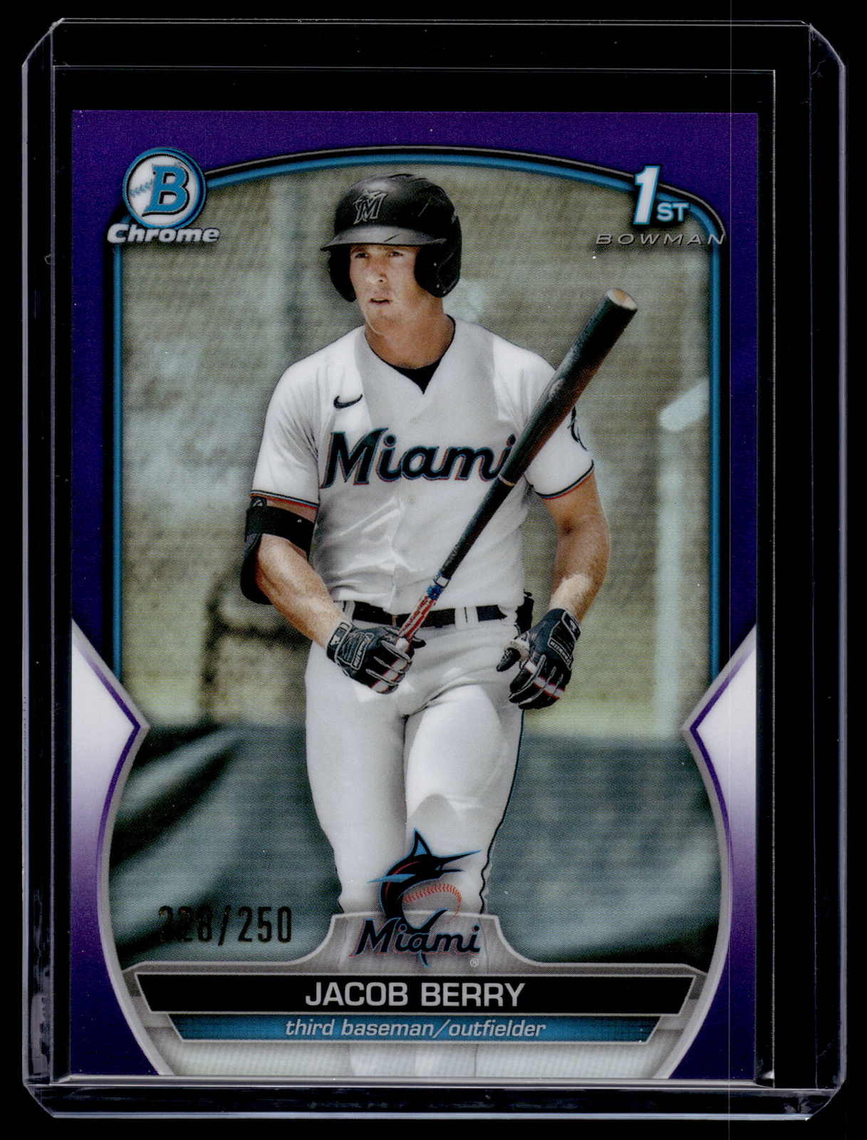 Jacob Berry 2023 Bowman Chrome Purple Refractor Card /250 #BCP-108