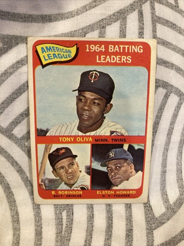 1965 Topps Baseball #1 AL Batting Leaders Tony Oliva Brooks Robinson Howard