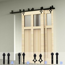 6-16FT Sliding Barn Wood Door Hardware Closet Track Kit For Single/Double/Bypass