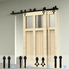 6-16FT Sliding Barn Wood Door Hardware Closet Track Kit For Single/Double/Bypass