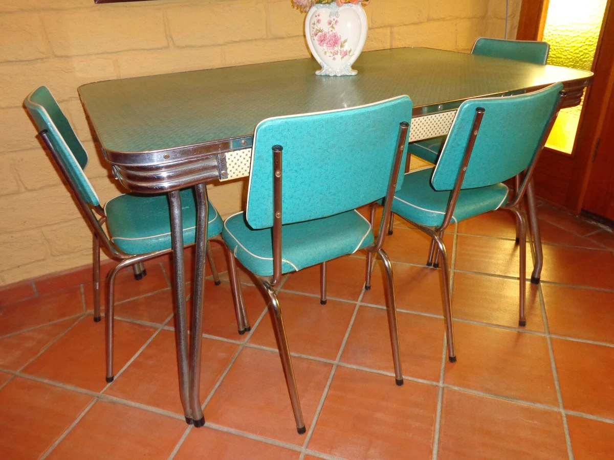 Mesa de comedor de cocina y sillas a juego cocina retro d cada de 1950 original ozzy